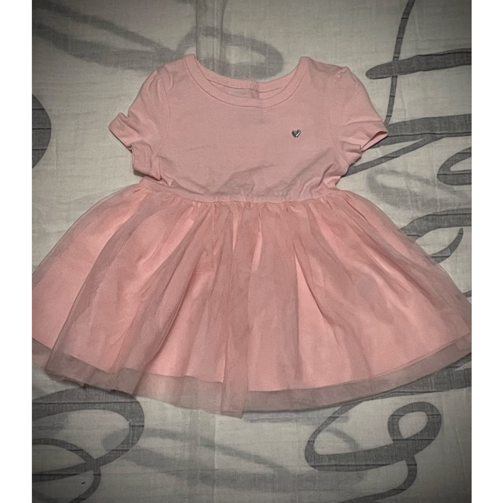 Carter's baby girls tulle Dress 3 Months Pink tutu princess with Silver Heart